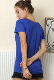 V NECK SOFT MODAL SHORT SLEEVE T SHIRT TOP - Doublju