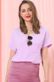 V NECK SHORT SLEEVE POCKET T SHIRT TOP - Doublju
