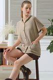 BOTTON DOWN HODDIE TOP CADIGAN WITH FRONT POCKETS - Doublju
