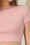 ROUND CREW NECK SHORT SLEEVE CROP TOP