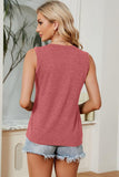 BASIC CREW NECK SLEEVELESS T SHIRTS,70% COTTON - Doublju