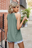WOMEN TRENDY EYELET HALTER T SHIRTS - Doublju