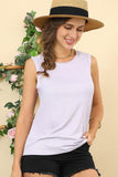 ROUND NECK OPEN-BACK T SHIRT TANK TOP - Doublju