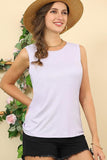 ROUND NECK OPEN-BACK T SHIRT TANK TOP - Doublju