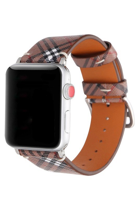 FASHION PLAID PATTERN LEATHER BAND FOR APPLE WATCH