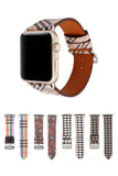 FASHION PLAID PATTERN LEATHER BAND FOR APPLE WATCH