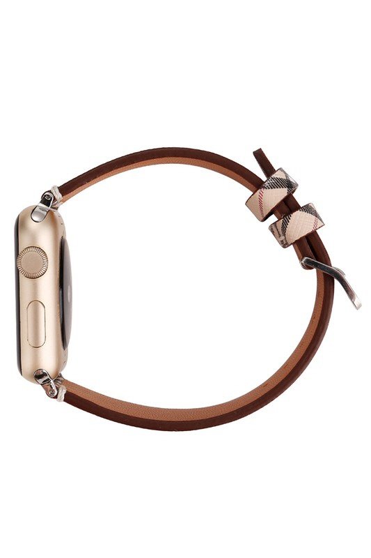 FASHION PLAID PATTERN LEATHER BAND FOR APPLE WATCH