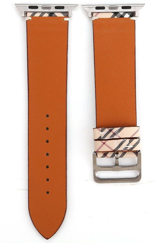 FASHION PLAID PATTERN LEATHER BAND FOR APPLE WATCH