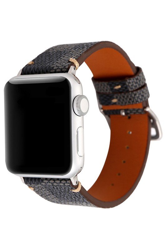 PLAID PATTERN LEATHER BAND FOR APPLE WATCH