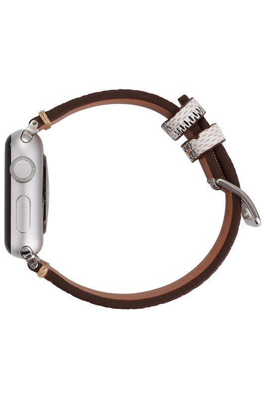 PLAID PATTERN LEATHER BAND FOR APPLE WATCH