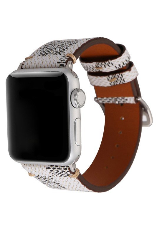 PLAID PATTERN LEATHER BAND FOR APPLE WATCH