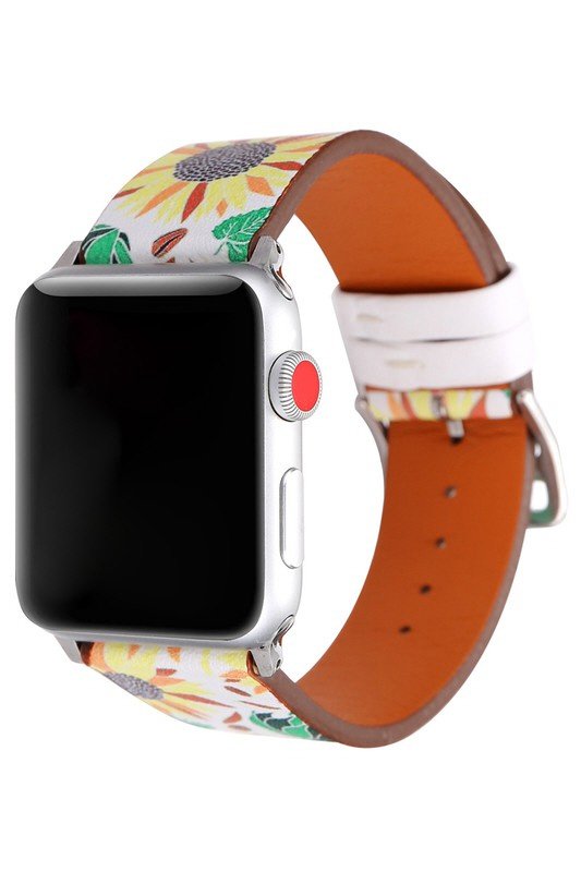 FLOWER LEATHER BAND FOR APPLE WATCH