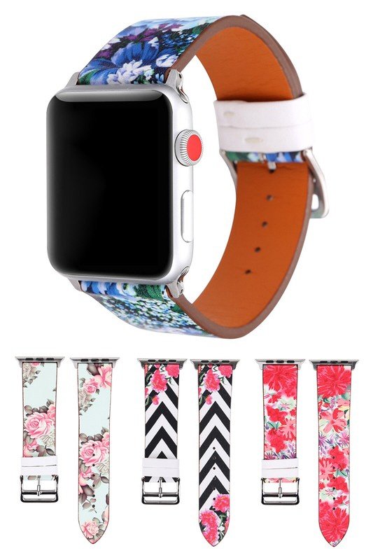 FLOWER LEATHER BAND FOR APPLE WATCH