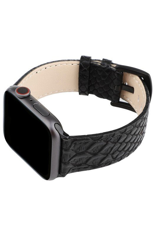 SNAKE PATTERN LEATHER BAND FOR APPLE WATCH