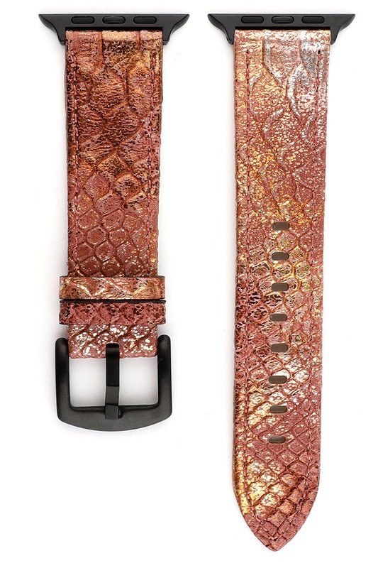 SNAKE PATTERN LEATHER BAND FOR APPLE WATCH