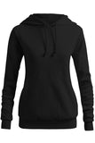 WOMEN'S SOLID HOODIE POCKET LONG SLEEVE HOODIE