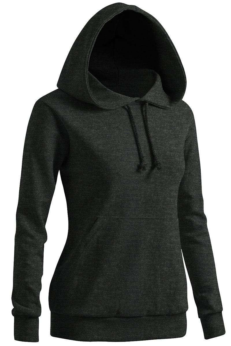 WOMEN'S SOLID HOODIE POCKET LONG SLEEVE HOODIE