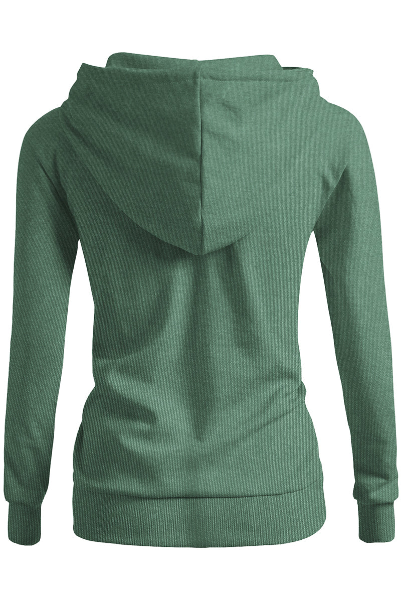 WOMEN'S SOLID HOODIE POCKET LONG SLEEVE HOODIE