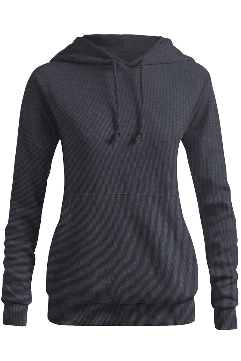 WOMEN'S SOLID HOODIE POCKET LONG SLEEVE HOODIE