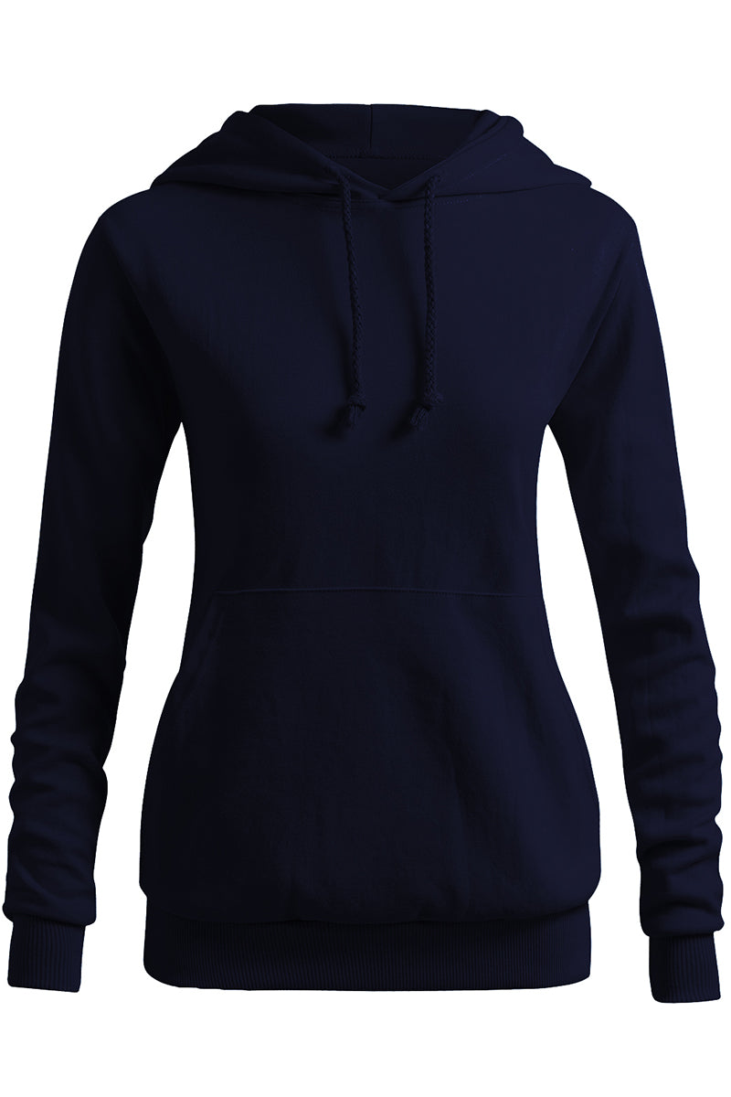 WOMEN'S SOLID HOODIE POCKET LONG SLEEVE HOODIE