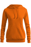 WOMEN'S SOLID HOODIE POCKET LONG SLEEVE HOODIE