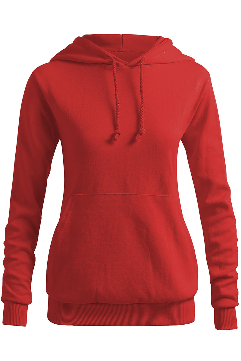 WOMEN'S SOLID HOODIE POCKET LONG SLEEVE HOODIE