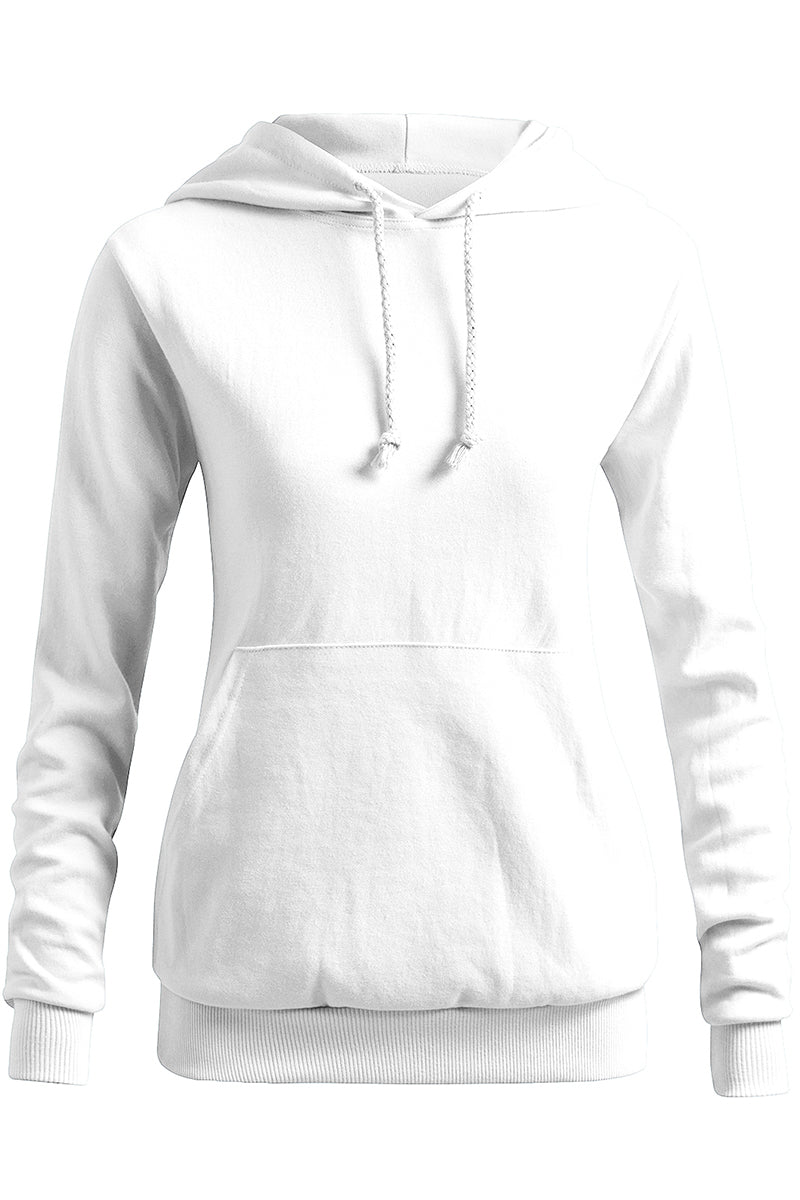 WOMEN'S SOLID HOODIE POCKET LONG SLEEVE HOODIE