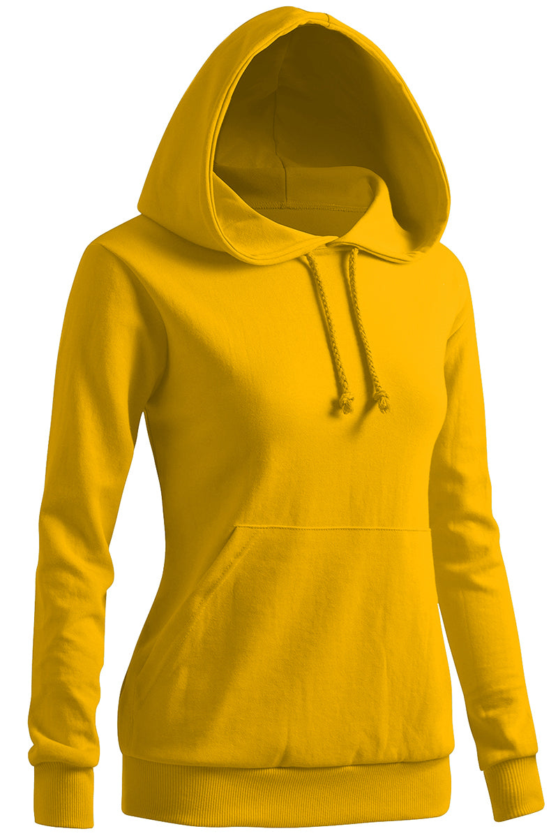 WOMEN'S SOLID HOODIE POCKET LONG SLEEVE HOODIE