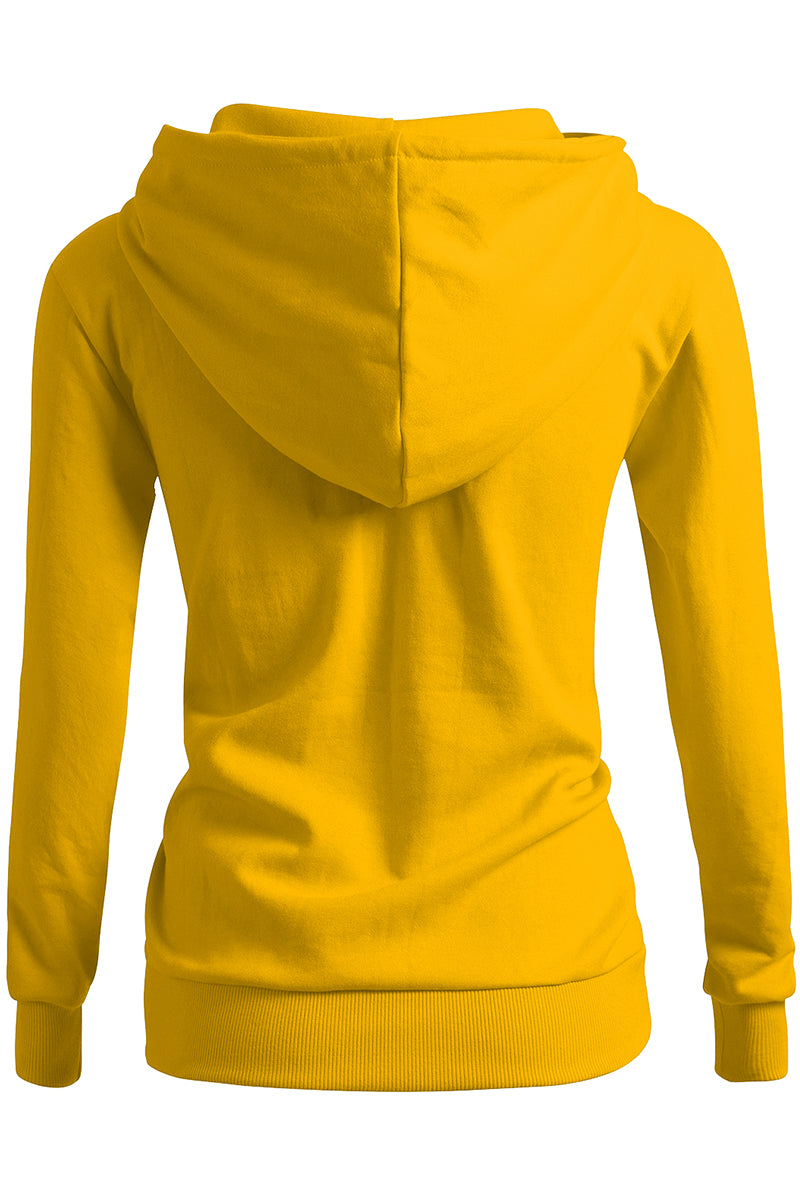 WOMEN'S SOLID HOODIE POCKET LONG SLEEVE HOODIE