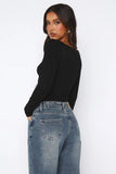 WOMEN DAILY SIMPLE LONG SLEEVE CROP T SHIRT