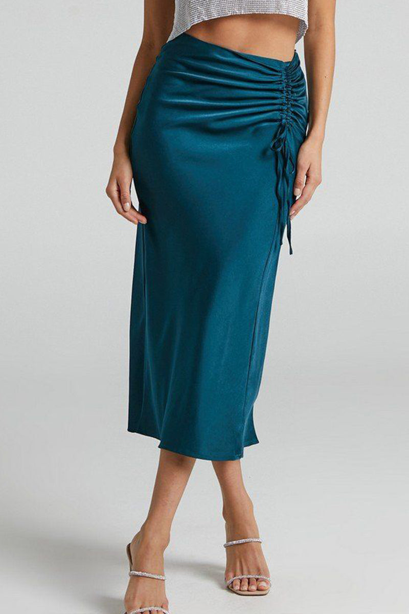 WOMEN SIDE ELASTIC LONG LENGTH TUBE SKIRT