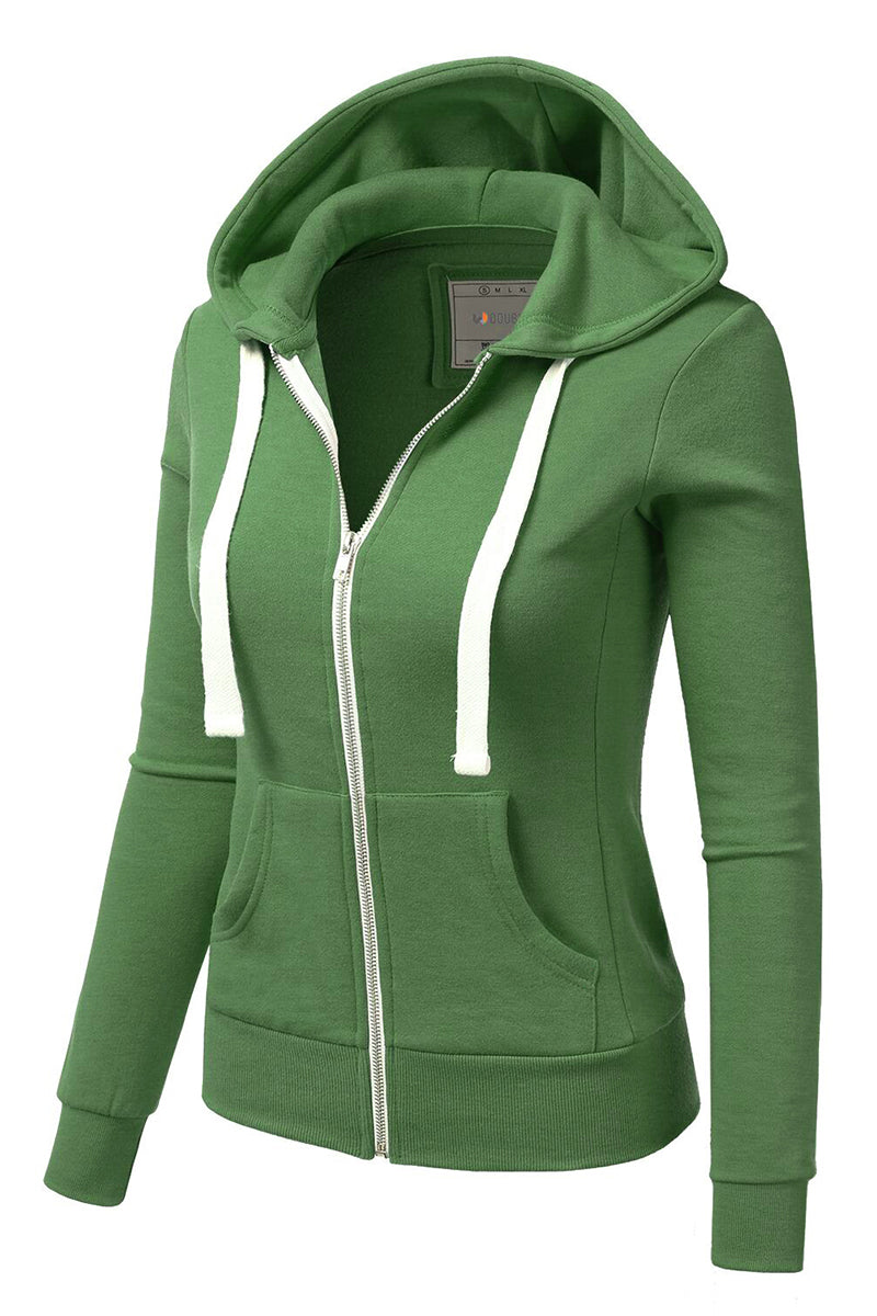 Lightweight Thin Zip-Up Hoodie Jacket for Women with Plus Size