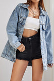 LOOSE FIT LONG SLEEVE DENIM JACKET WITH POCKETS