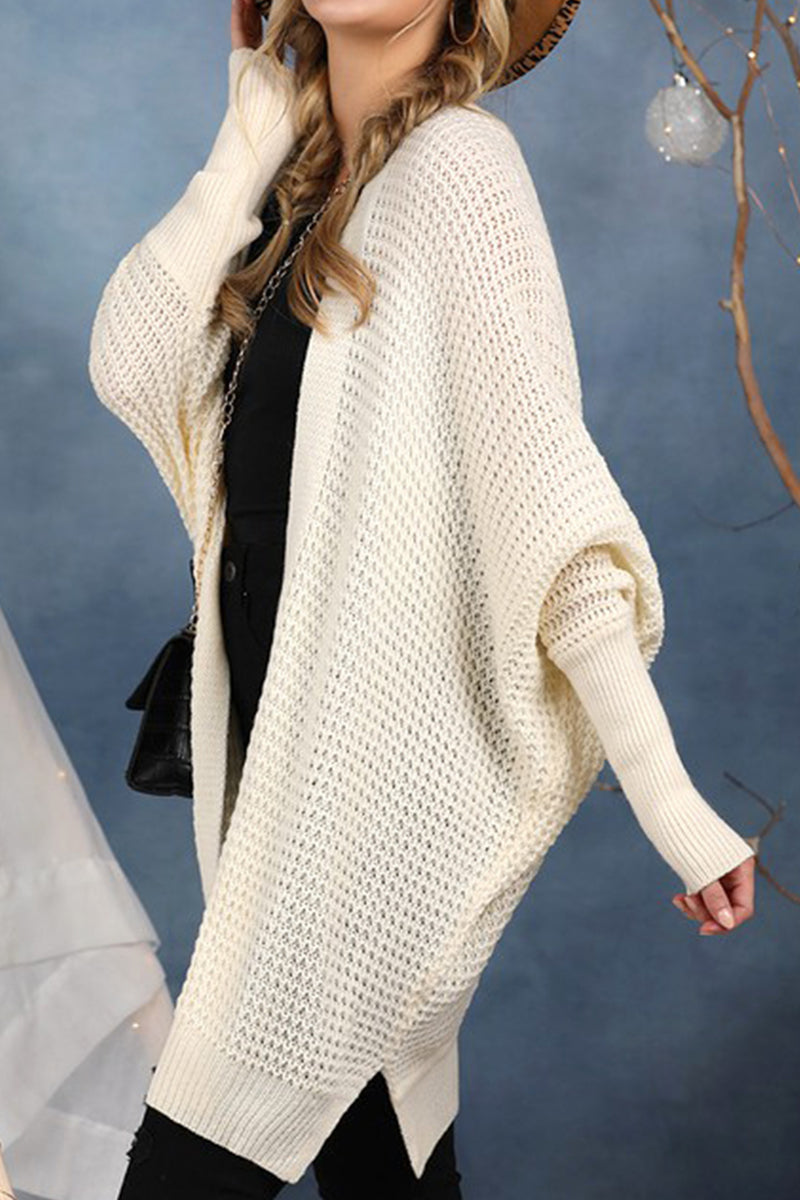 LOOSE FIT WAFFLE SWEATER CARDIGAN