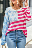 WOMEN STARS AND STRIPES OVERSIZED SWEATER