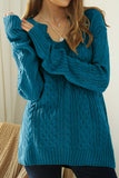 LOOSE FIT CABLE KNIT CASUAL SWEATER