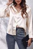 Solid Color Silk Long Sleeved Shirt