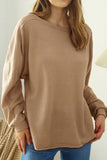 LOOSE FIT SOFT SWEATER KNIT TOP RAW DETAILED