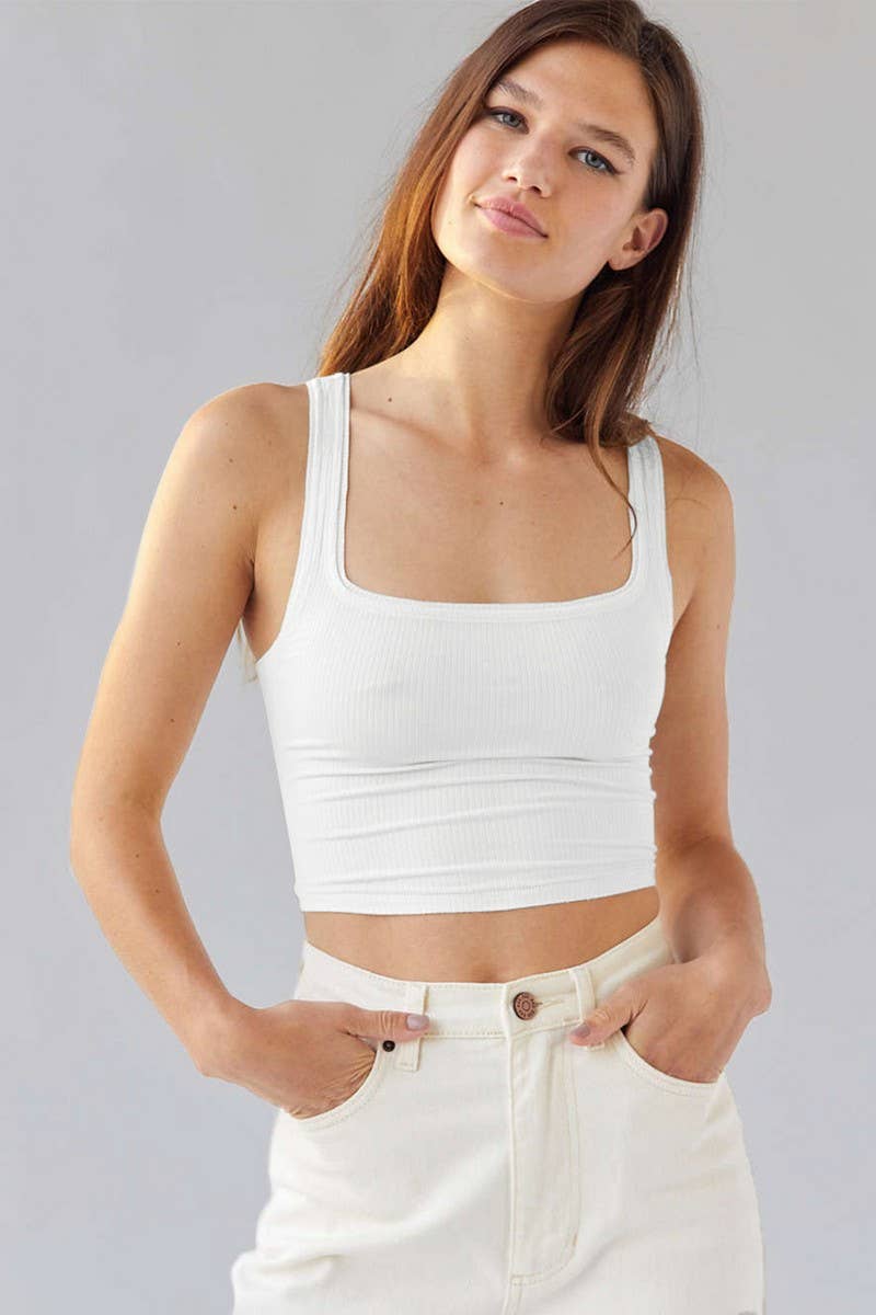 CLASSIC SOLID COLOR SHIRT TIGHTFITTING HALTER_CWTTK0293