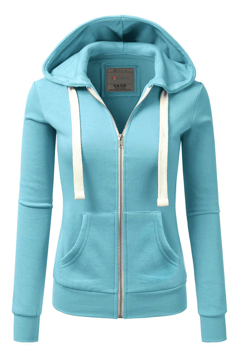 Lightweight Thin Zip-Up Hoodie Jacket for Women with Plus Size