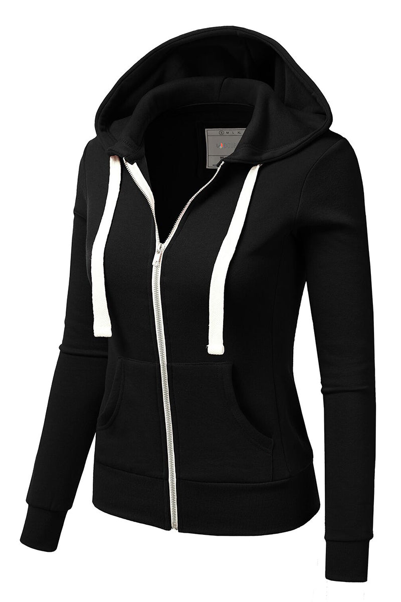 Lightweight Thin Zip-Up Hoodie Jacket for Women with Plus Size