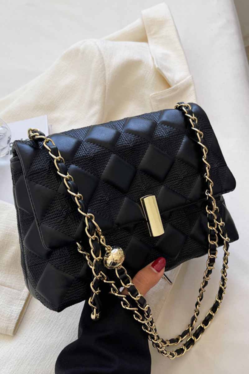 RHOMBIC TEXTURE CHAIN LARGE BAG CWAB0483