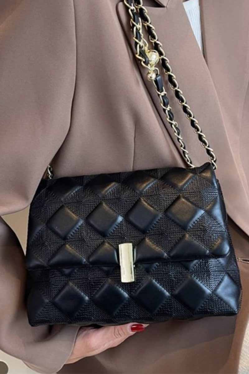 RHOMBIC TEXTURE CHAIN LARGE BAG CWAB0483