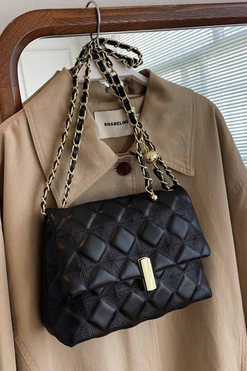 RHOMBIC TEXTURE CHAIN LARGE BAG CWAB0483