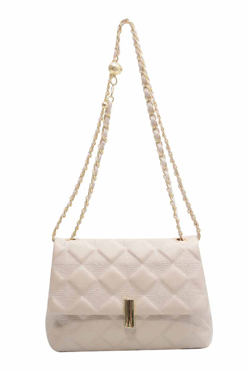 RHOMBIC TEXTURE CHAIN LARGE BAG CWAB0483