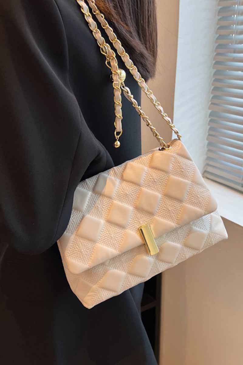 RHOMBIC TEXTURE CHAIN LARGE BAG CWAB0483