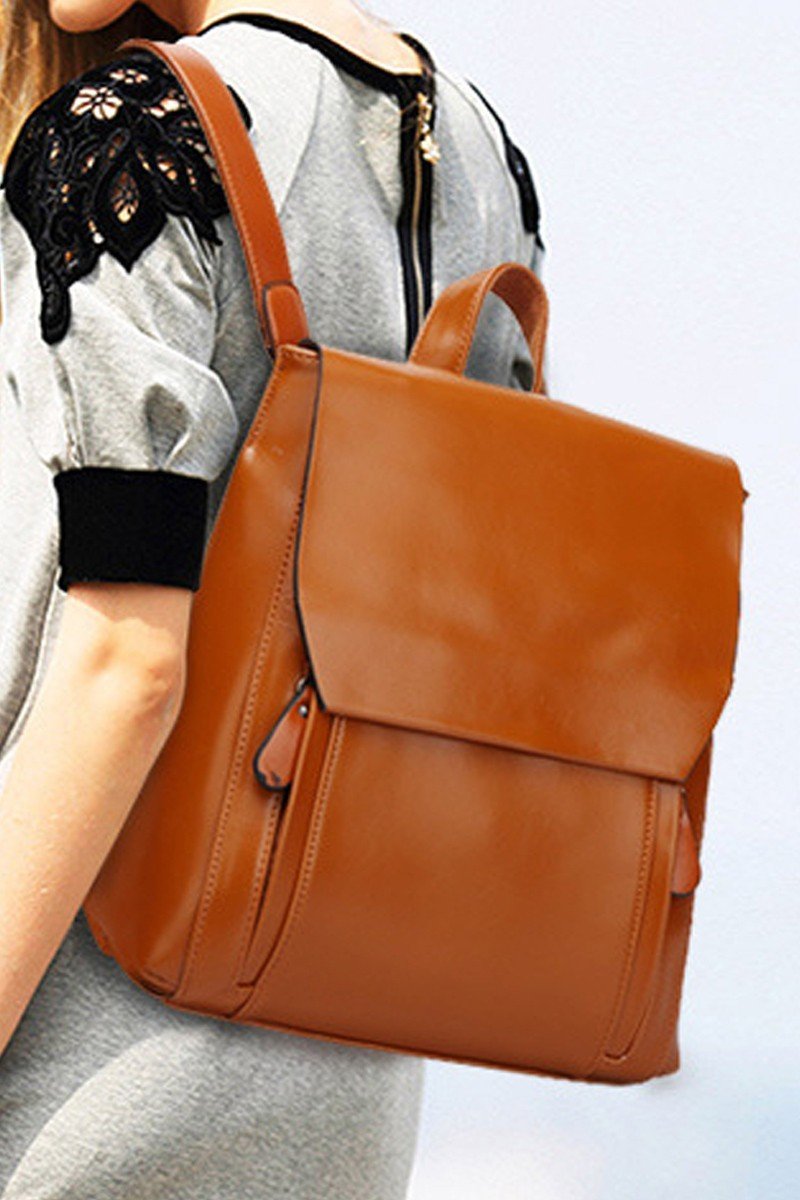 SOLID COLOR TREND FASHION BACKPACK