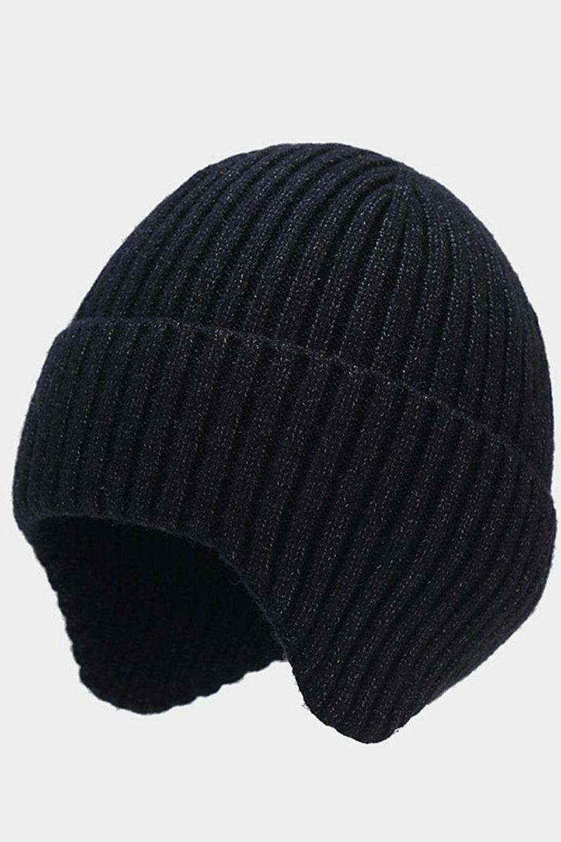 KNITTED SOLID CASUAL BEANIE