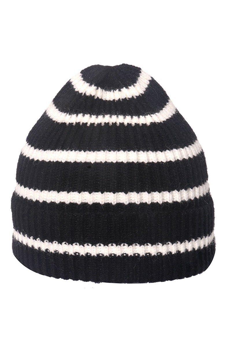 STRIPE PATTERN WOOL CASUAL BEANIE HAT