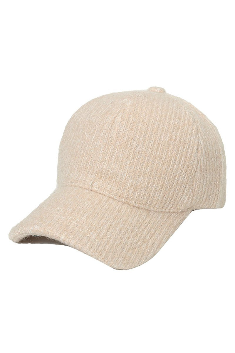 KNITTED GOLD AND SILVER BLEND BASEBALL CAP